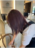 外ハネボブ/ラベンダーココアブリーチなしダブルカラー