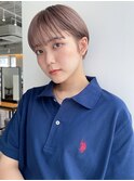 【CAF 照下 マッシュショート×ベージュカラー】