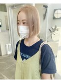 ケアブリーチ×ハイトーン×クリームベージュ（表参道）