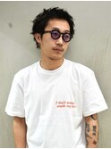 ツイストパーマスパイキーショート刈り上げメンズパーマ