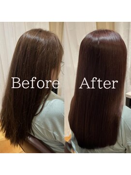 プールブー(PourVous) 縮毛矯正＆カラーの髪をツヤツヤ美髪に