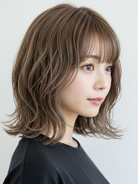 ソードリーフ 久宝寺店(swordlief) 外ハネボブ×ミルクティーグレージュ