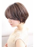 くびれヘア韓国風巻きアプリコットオレンジ夏ハイライトカラー