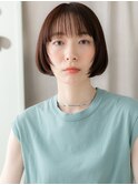 ■艶感チェリーレッド美髪切りっぱなしミニボブ47上尾30代40代