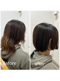 内にまとまるショートボブ　　楽なスタイリング