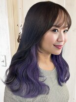 エノア 東京(ENORE)&nbsp;セミロング｜パープル｜インナーカラー｜インナーカラーパープル