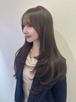 ハピネス 梅田茶屋町店(HAPPINESS)&nbsp;韓国ヘア/レイヤー/顔周りカット/ブリーチなしオリーブベージュ