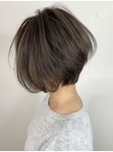 【 LIV OSAKA 】グレージュ_ミニボブ_ハイライトカラー