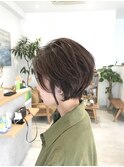 襟足スッキリ丸みショートボブ