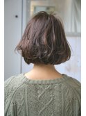 大人ボブ  ぶつ切りボブ  ふわふわボブ　ショコラアッシュ