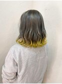 【Reir下北沢】*ラインカラー+イエロー×アッシュ*