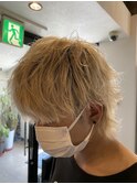 メンズハイトーンウルフダブルカラーケアブリーチカラー