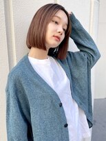 ペールベージュ/外ハネボブ/大人かわいい/セクションカラー[銀座