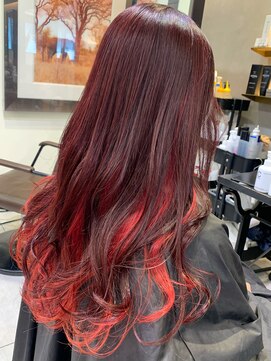 トルネード(TORNADO) 推しカラー赤 インナーカラーレッド 赤髪インナーカラー S728