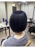 ショートボブネイビーブルーブラックカラー所沢