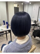 アジールヘア 所沢プロペ通り店(agir hair)&nbsp;ショートボブネイビーブルーブラックカラー所沢