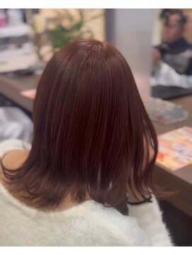 ヘアサロン アウラ(hair salon aura) ブリーチなしダブルカラー透明感カラー暖色系ブラウン