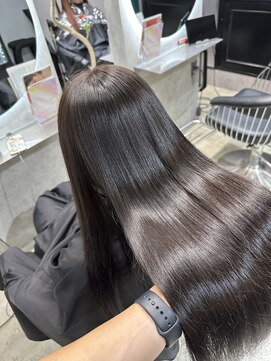 エトラ 渋谷店(etora) 艶髪 まろやかグレージュ 透明感 髪質改善ストレート