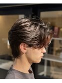 フェザーショートフェザーパーマセンターパート