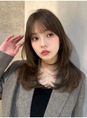 簡単スタイリングヘアセンターパートゆるふわロングハイレイヤー