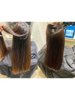 なりたいスタイルや髪質に合わせて数種類ある《ダメージレスなカラー剤》の中から最適な薬剤を選定します♪