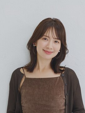 ボニア バイ ヘッドライト 大阪梅田店(BONIA by HEADLIGHT) 小顔ミディアムレイヤーカット×大人ガーリー×グレーブラウン