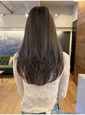 ロングレイヤー×グレージュ
