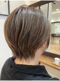 白髪ぼかし/ハイライト/髪質改善ショート大人小顔艶上品40代50代