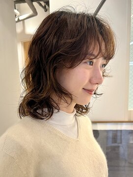 ナヌーク ダイカンヤマ(nanuk daikanyama) ミディアムレイヤーミディアムパーマウェーブパーマボブ