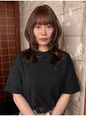 ミディアムレイヤー×ブリーチなしオレンジブラウン