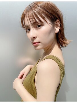 キース ヘアアンドメイク 恵比寿(kith. hair&make) 外はねボブ レイヤーボブ シースルーバング ブリーチなしカラー