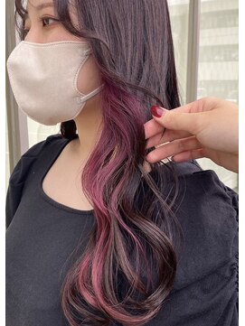 アース コアフュールボーテ 松本庄内店(EARTH coiffure beaute) チェリーレッドインナーカラーダブルカラー