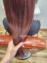 ヘアーリビングリコ 新潟笹口店(hair living Liko)&nbsp;ブリーチなしのダブルで作る暖色レッド系のヘアカラー