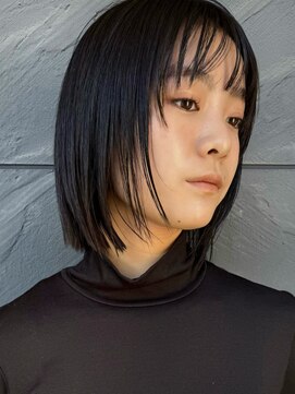 ミンクス 原宿店(MINX) 暗髪ボブ 顔まわりレイヤーボブ 似合わせボブ
