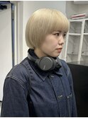 ＊ハッシュカットグレージュデザインカラーツートンカラー