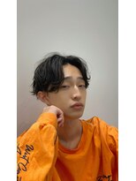 ノットバイベル 大宮(knot by belle) 刈り上げセンターパート/ブルーブラック/大宮メンズパーマ/黒髪