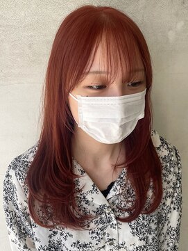 クレア バイ グレープバイン 金沢文庫(CLAIRE by GRAPEVINES) オレンジ/ロング/顔周りレイヤー/ダブルカラー/暖色カラー