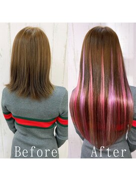 エクステ専門店あるじゃんすー 宇都宮店 ピンクメッシュ#シールエクステ#デザインカラー#宇都宮