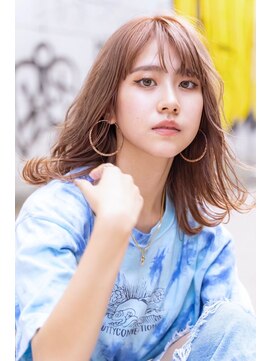 エース (ACE) 透け感ピンクブラウン×ニュアンス巻き