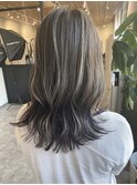 ふんわりカールヘルシースタイルルーズヘアショコラアッシュ