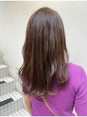 マロンブラウン_マロンベージュ Aラインボブ かきあげ