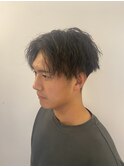 センターパートツイストスパイラルパーマ