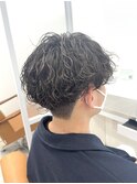 波巻きツイストスパイラルパーマメンズカット
