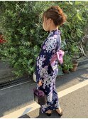 ヘアセット　アレンジ　浴衣　着付け