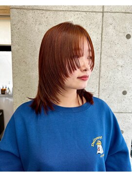 ア セカンド 清藤美容室第弐號(a sekand) オレンジカラーのマッシュレイヤースタイル
