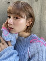 ベージュカラー×ボブ