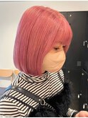ピーチピンクボブ/ダブルカラー/ブリーチ/髪質改善/下北沢
