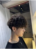 新宿波巻きスパイラルパーマ大人男子ウェーブメンズサーフカール