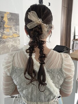 ウル 岡山駅店(ULu.) ヘアセット　編みおろしツイン