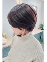 ミドル(MIDDLE)&nbsp;ショートボブ×ツヤ感ウォームブラウン